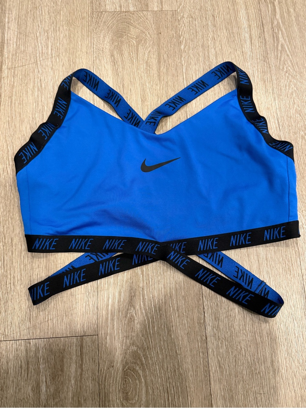 Nike Royal Blue Strappy Sports Bra with Branded Elastic